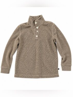 Eddie Bauer Women’s Tan Button Collar Fleece Pullover